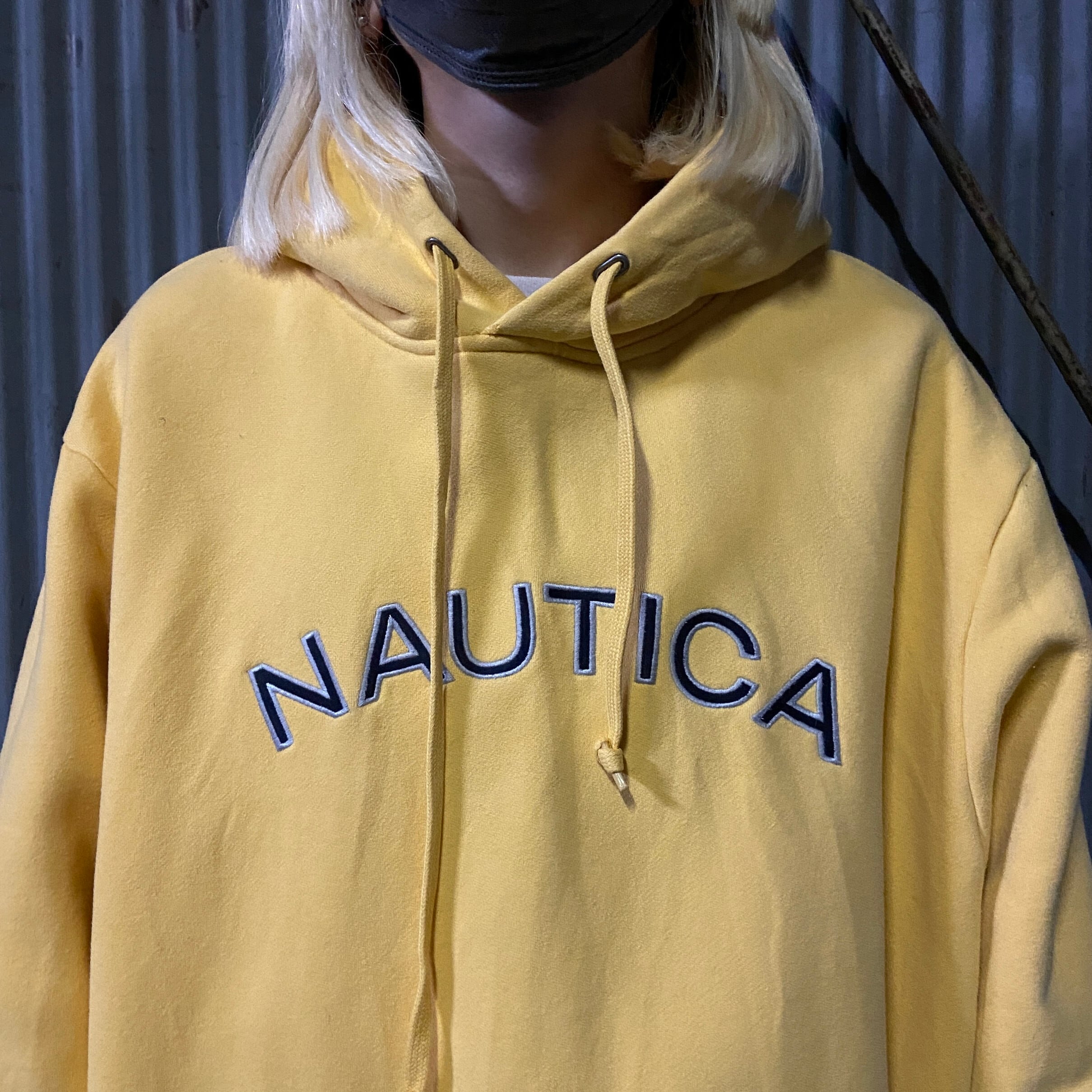 NAUTICA ノーティカ ロゴ刺繍 スウェットパーカー メンズXL 古着