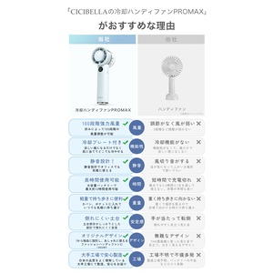 冷却ハンディファン PROMAX 2025 冷却プレート 100段階 卓上 手持ち 扇風機 持ち運び コンパクト