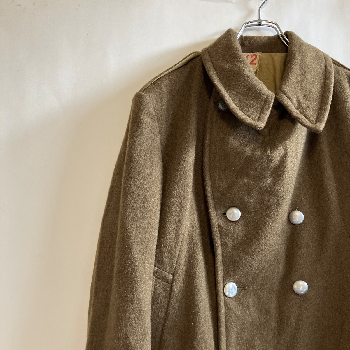1940s スウェーデン軍 ダブルブレスト あかい ウールコート 希少ビンテージ 