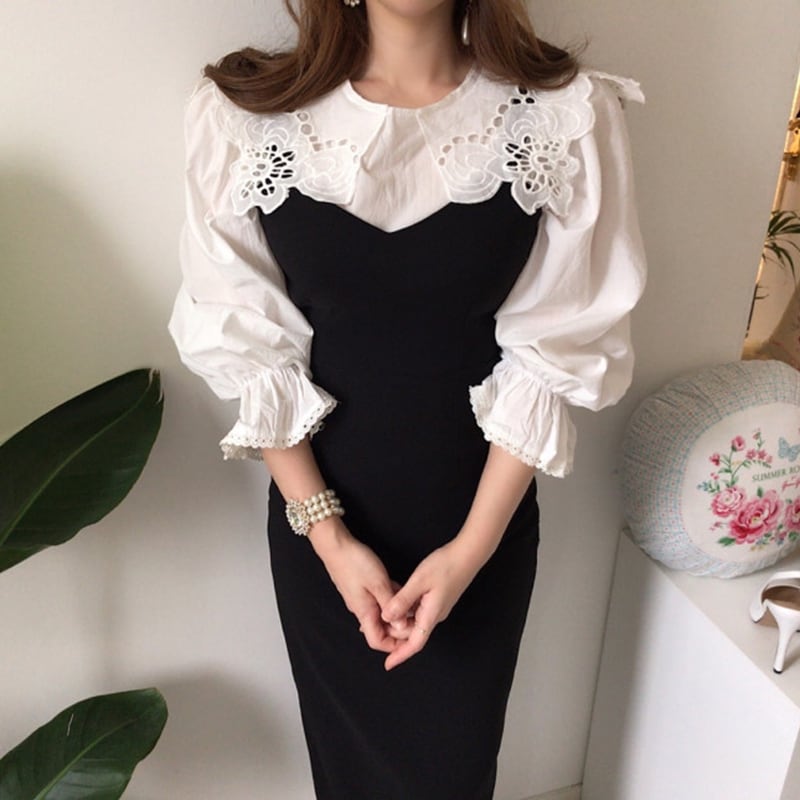 Set up dress and blouse ロングワンピース セットアップ 2点セット