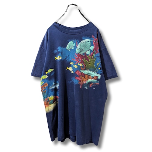 Hanes　ヘインズ　お魚Tシャツ　古着　シングルステッチ　90's　PA102