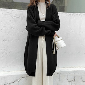 ロング ニット カーディガン レディース 春秋冬 アウター きれいめ 大人 かわいい おしゃれ 羽織り フェミニン 防寒 ドロップショルダー 大人可愛い 大人女子