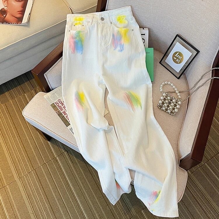 4size / ペイントホワイトデニムパンツ