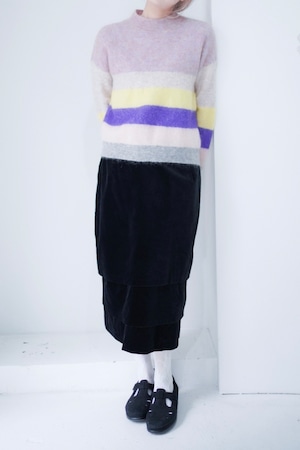 tiered velours skirt