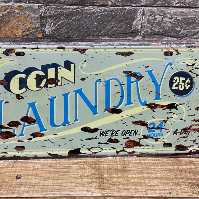 ✴︎ナンバープレート✴︎ COIN LAUNDRY コインランドリー　インテリア雑貨　アメリカ雑貨　プレート