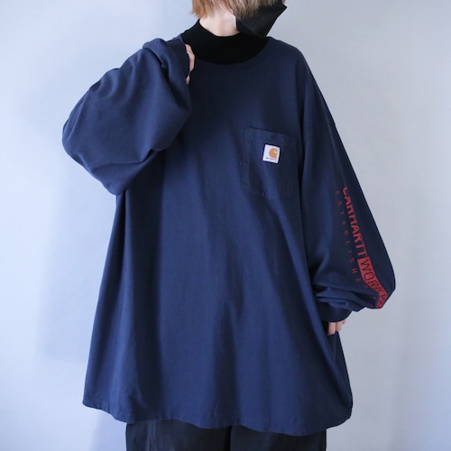 "Carhartt" sleeve logo printed XXXXL super over silhouette l/s tee