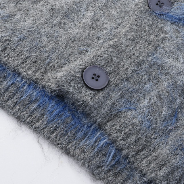 Contrast shaggy cardigan A00049