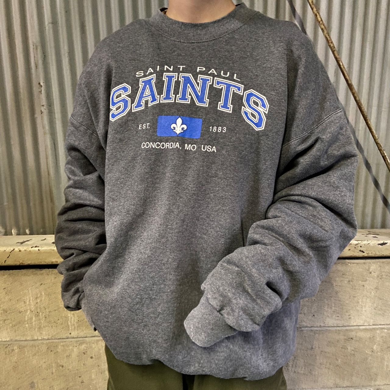 90年代 Saints カレッジチームロゴ プリント スウェットトレーナー 