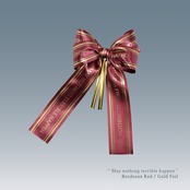 ギフトリボン Little Curse   Bordeaux Red/Gold Foil