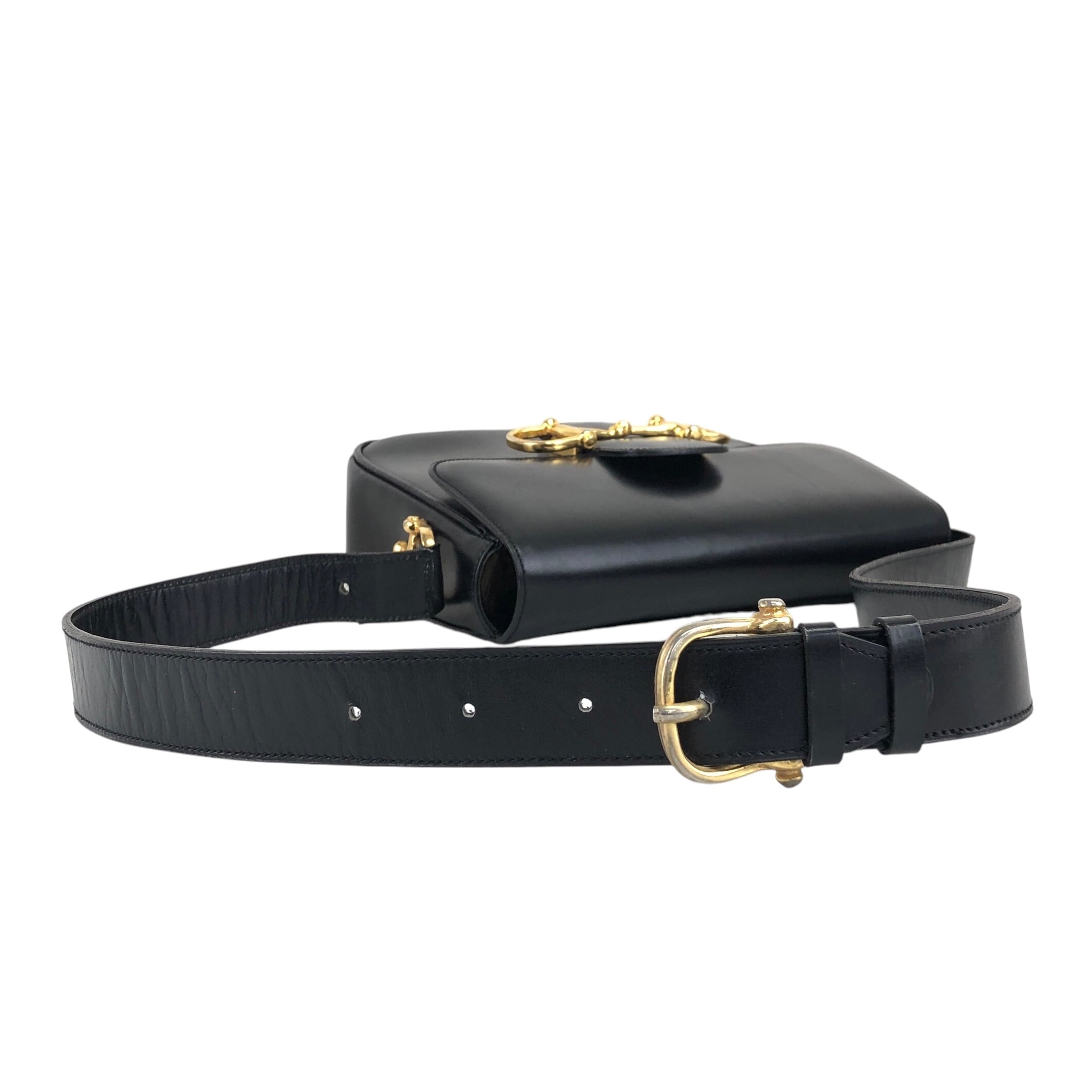 CELINE セリーヌ ショルダーバッグ ブラック ホースビット レザー