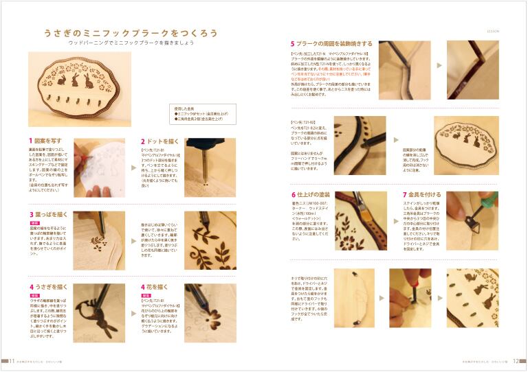 HAKKO　GINZA　図案集「ウッドバーニングでつくるかわいい小物」　木の香
