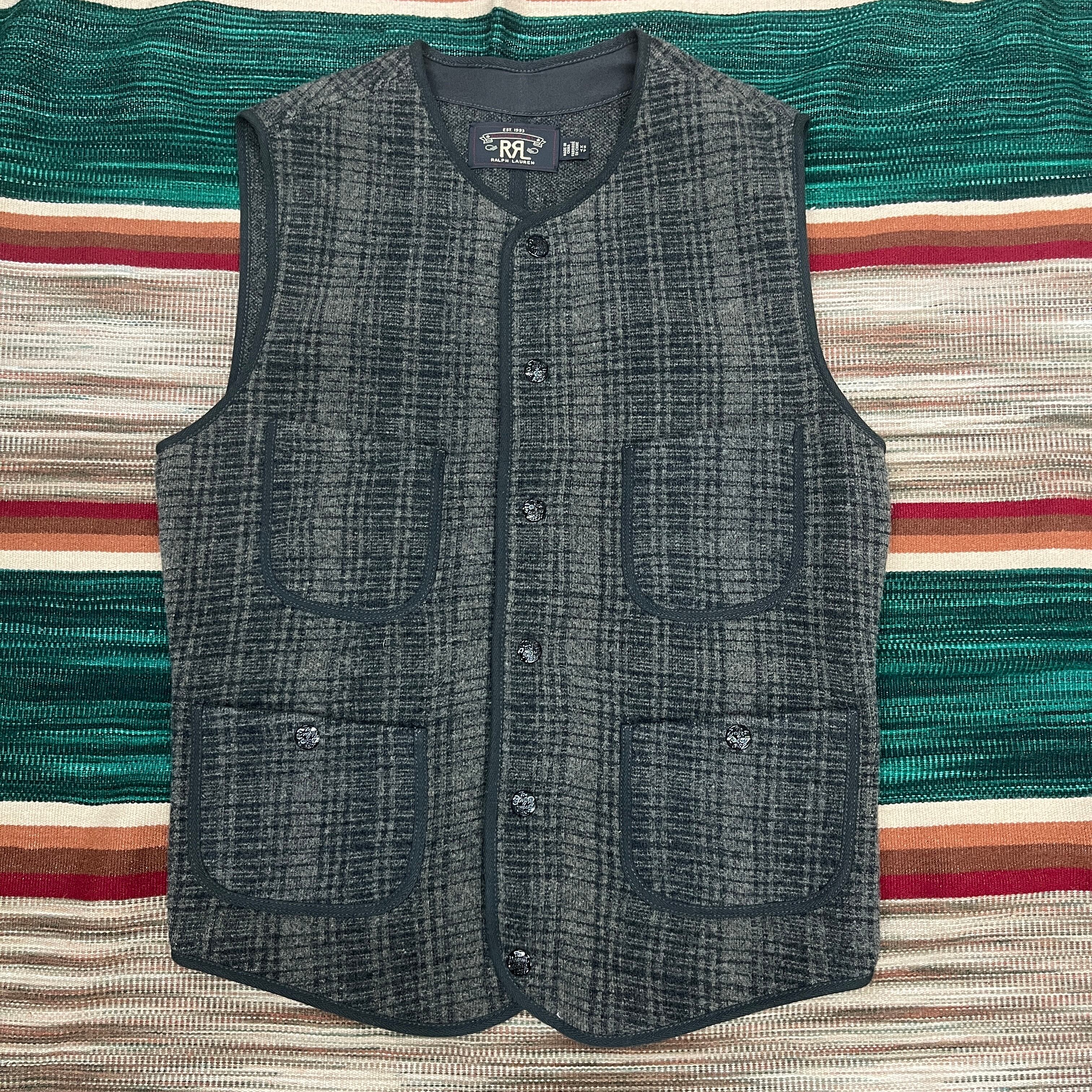 ダブルアールエルRRL ”HONBRE CHECK”WOOL VEST RRL WOOL CHECK VEST | safarionline