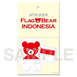 FLAG BEAR STICKER ＜INDONESIA＞ インドネシア （大（L））