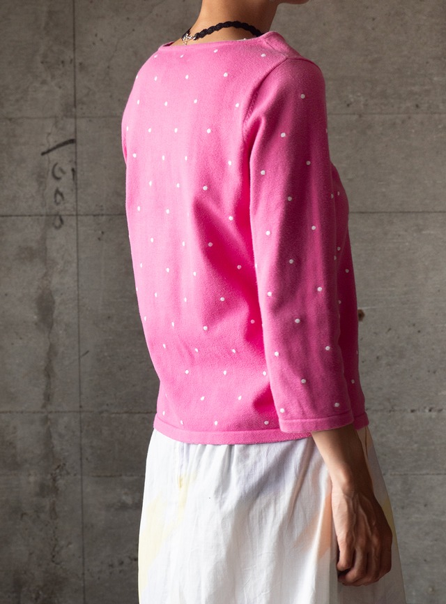 "LAUREN RALPH LAUREN" 1990s Dots boatneck knit
