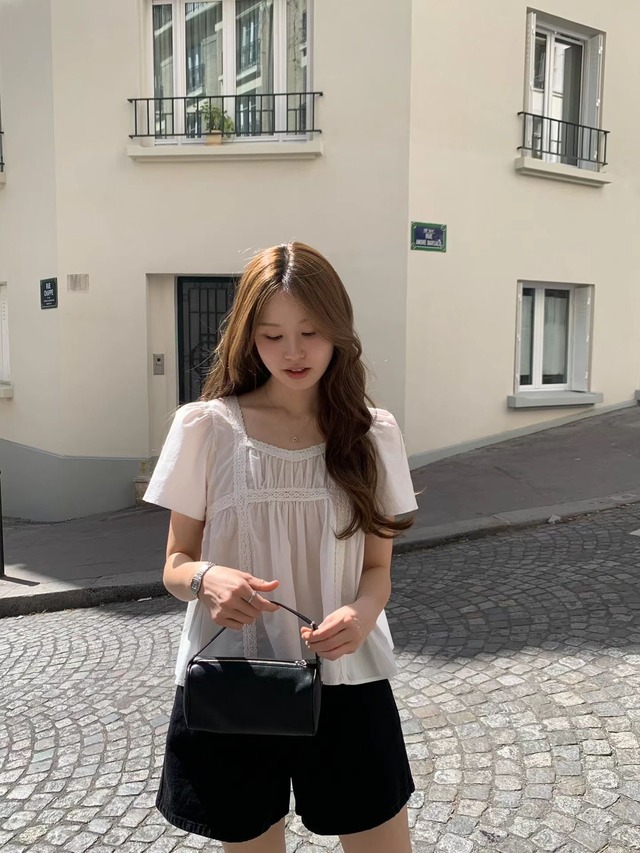 (OUNCE) washing lace  blouse
