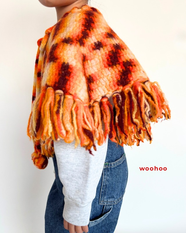 【3-5T相当・vintage 】ニットポンチョ