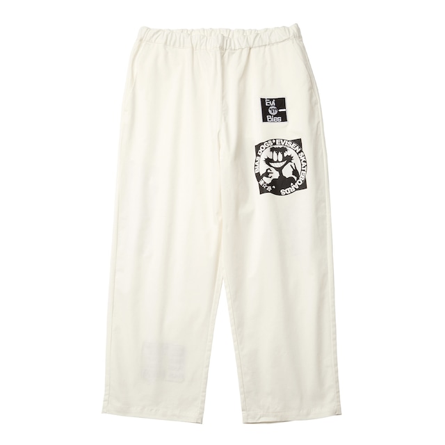 EVISEN × BIAS DOGS Let’s go STRECH TWILL EASY PANTS / WHITE / M