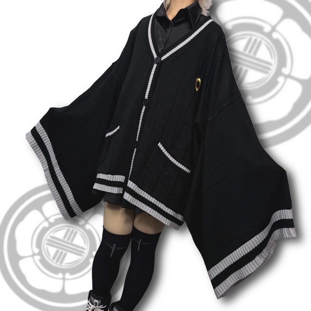 UNISEX着物風袖カーディガン【BLACK】