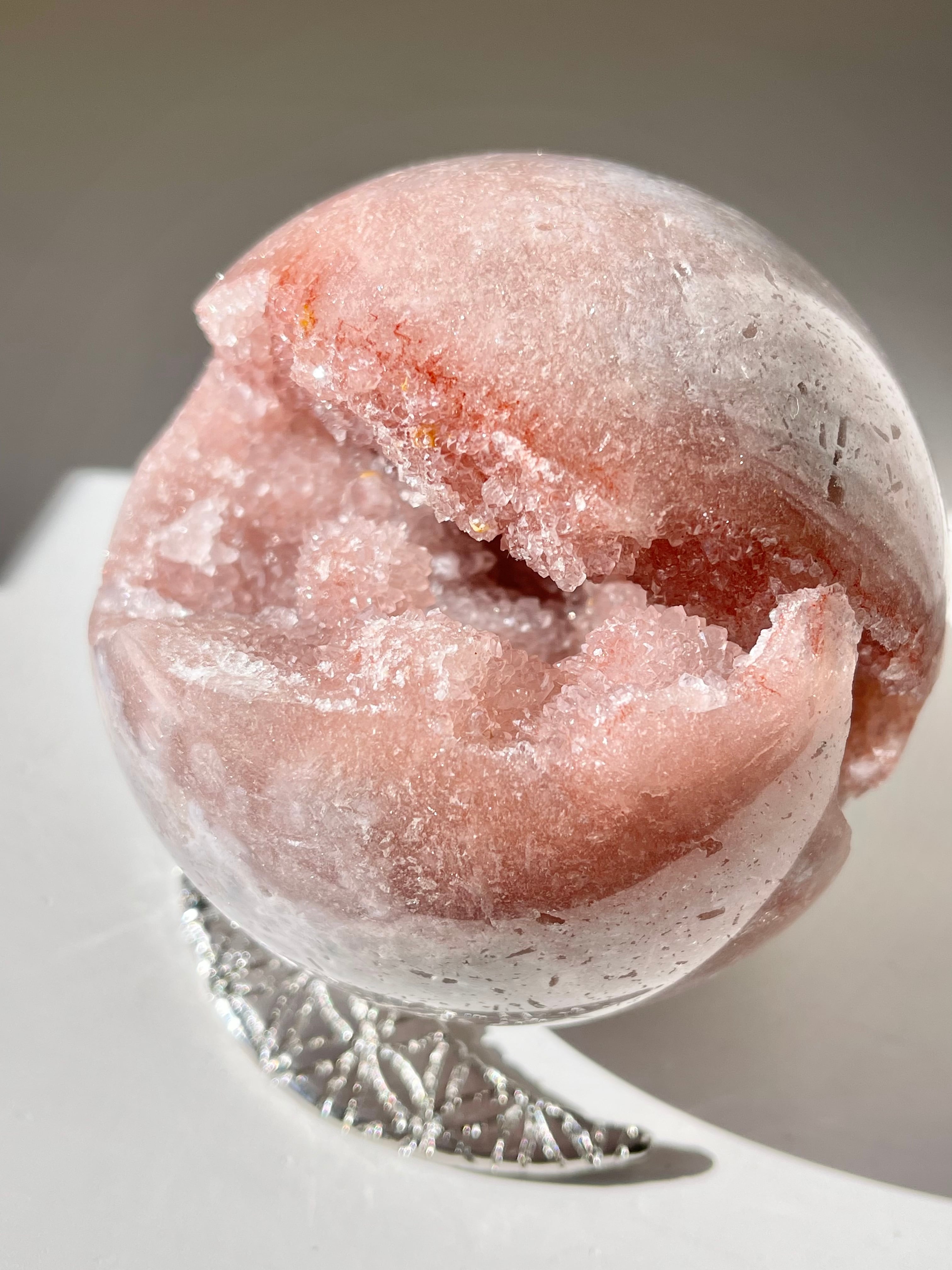 ピンクアメジスト笑口スフィア10.5cm/ pink amethyst smiling sphere10.5cm