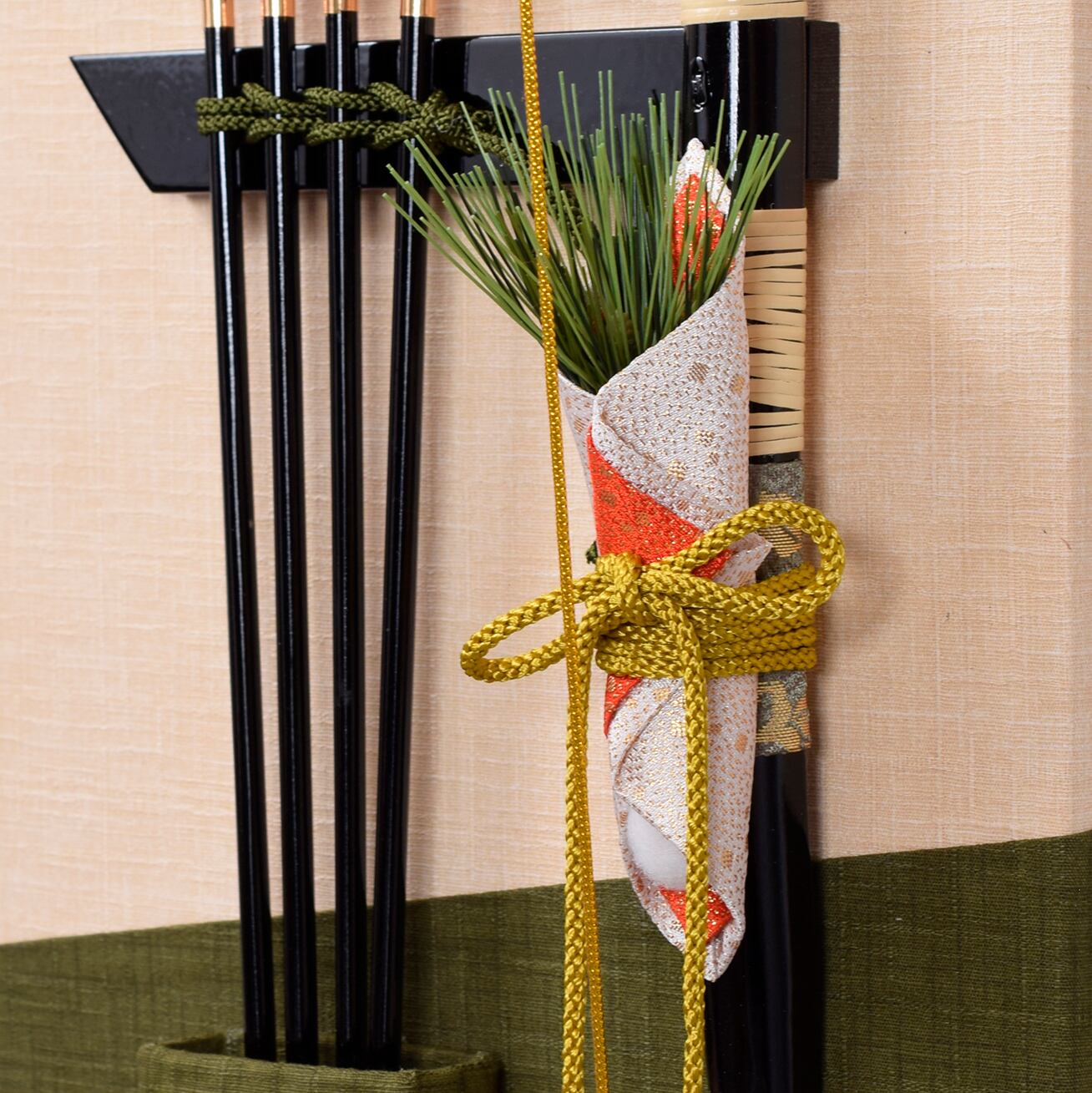 破魔弓飾り【雅松 深緑 15号】｜おしゃれ｜モダン｜今どき｜コンパクト