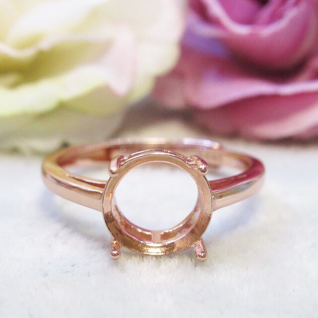 アウトレット9㎜ ラウンド 4爪リング台 S925 PG