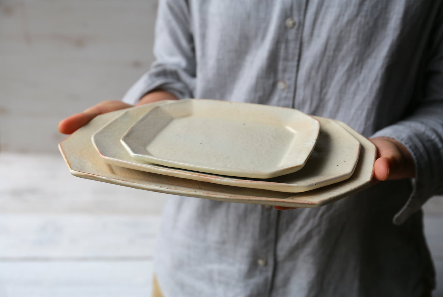 鉄散 八角プレート 大 | 古谷製陶所