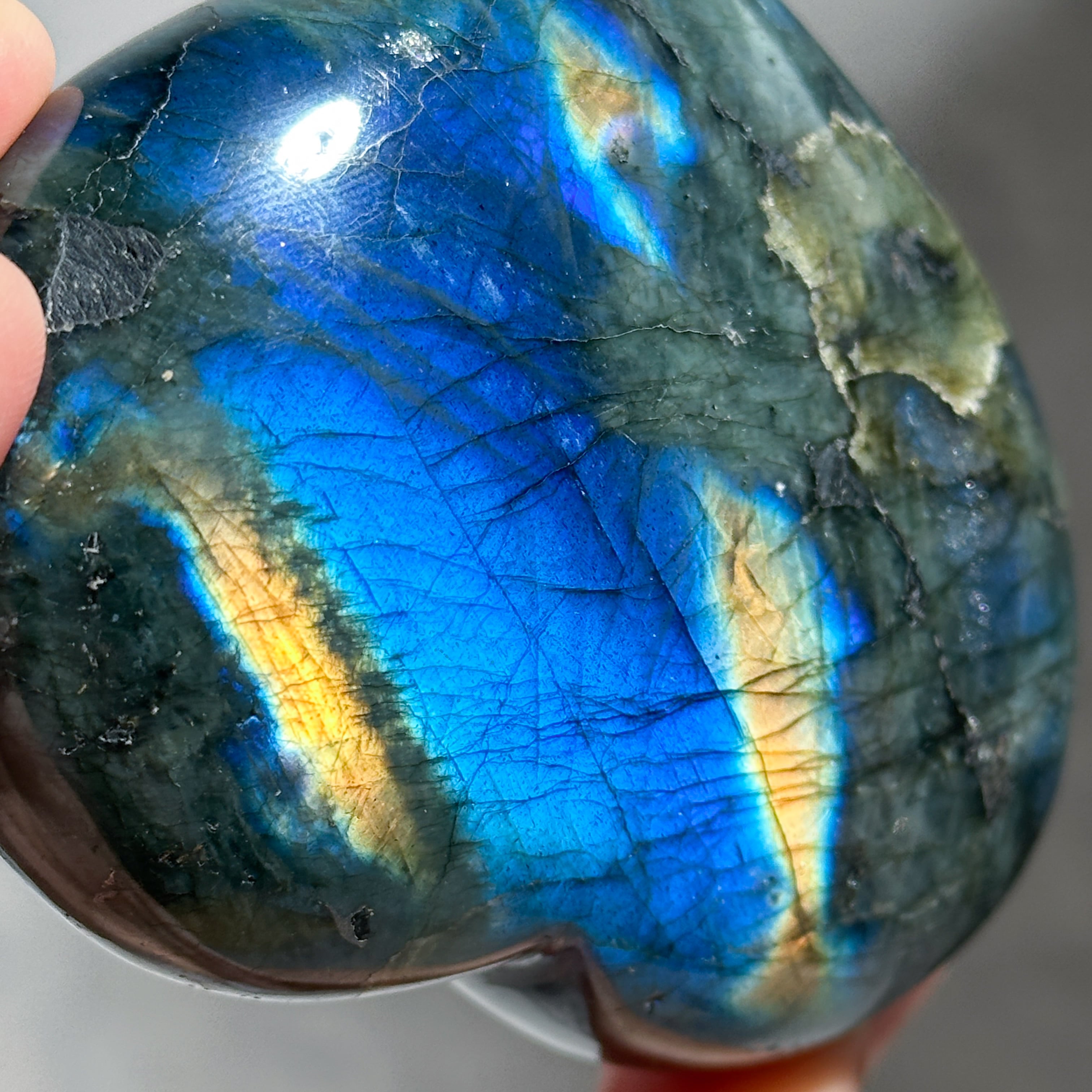 Big♡ラブラドライト ハート 01◇ Labradorite ◇天然石・鉱物