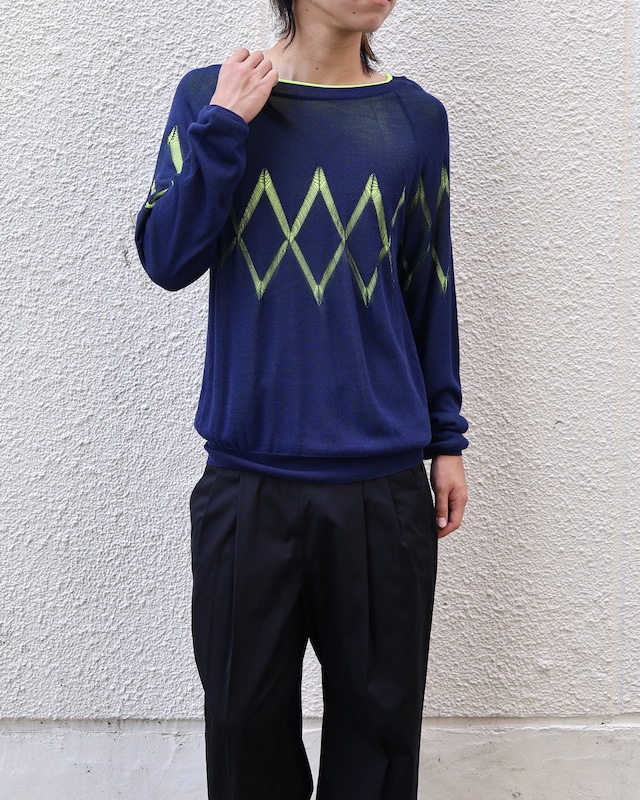 【VERSACE】coloring layered design knit