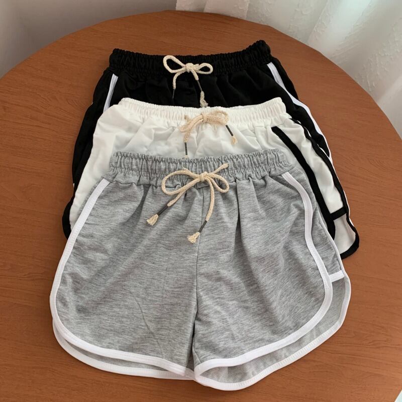 カジュアルパンツ サマースタイルルーズカラーハイウェストウェストワイドレッグショーツ かわいい 夏物 ブルマー ワイドパンツ YY-ファッション31639499005