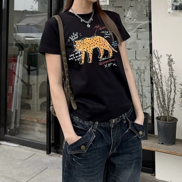 アニマルグラフィックスリムフィットTシャツ 2col R02452