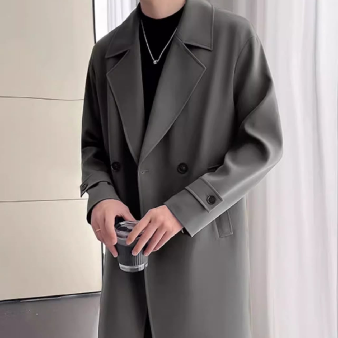 ダブルブレストミドルコート(2color) M0292