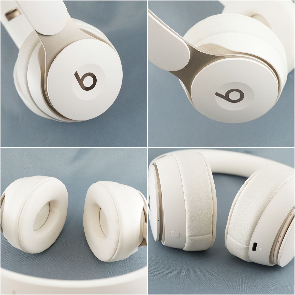 Beats by Dr.Dre Solo Pro ワイヤレスヘッドホン USED美品 ノイズキャンセリング MRJ72PA/A マイク 折りたたみ  アイボリー 完動品 S V9434