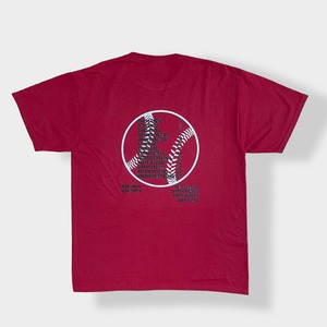 【JERZEES】プリント Tシャツ ソフトボール SOFTBALL バックプリント ロゴ 半袖 L US古着