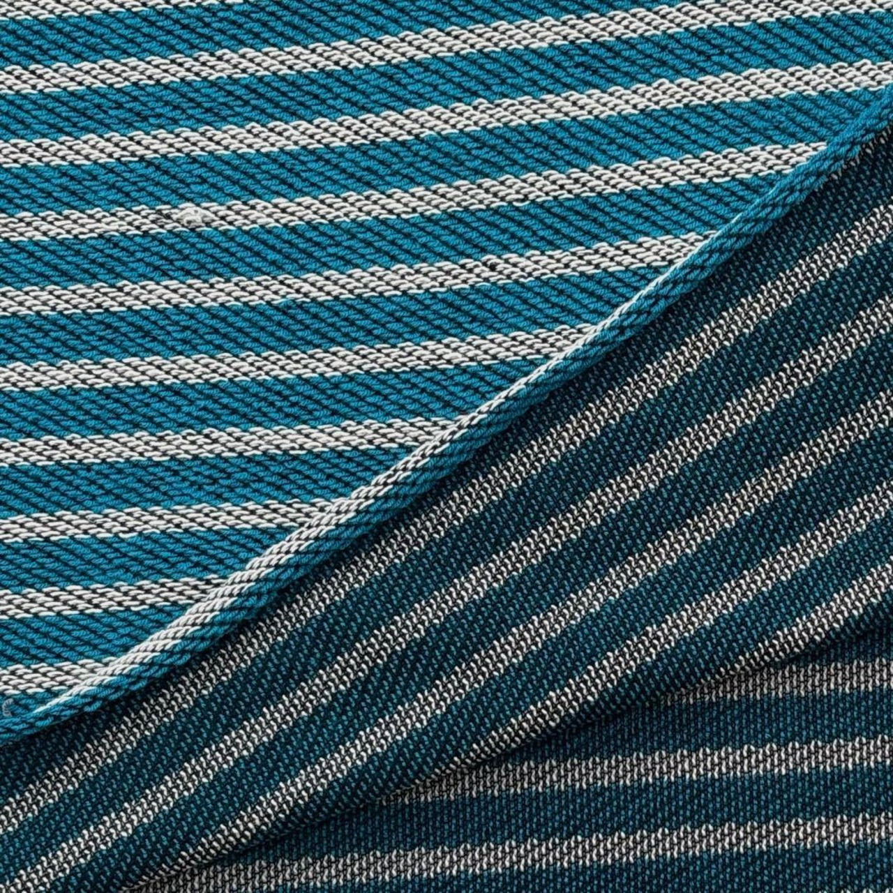 ★TC694◆1.8m◆綿100%ローゲージニット生地◆ボーダー◆ホワイト×ブルー系