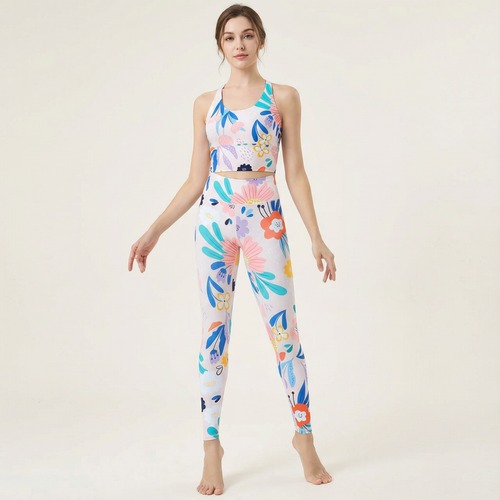 マルチプリント ダブルストラップ 9分丈セットアップ *3col* 00217 画像