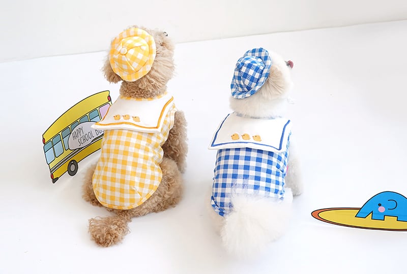 SALE】幼稚園トップスセット S ~ XL 2color / 犬服 新作 可愛い