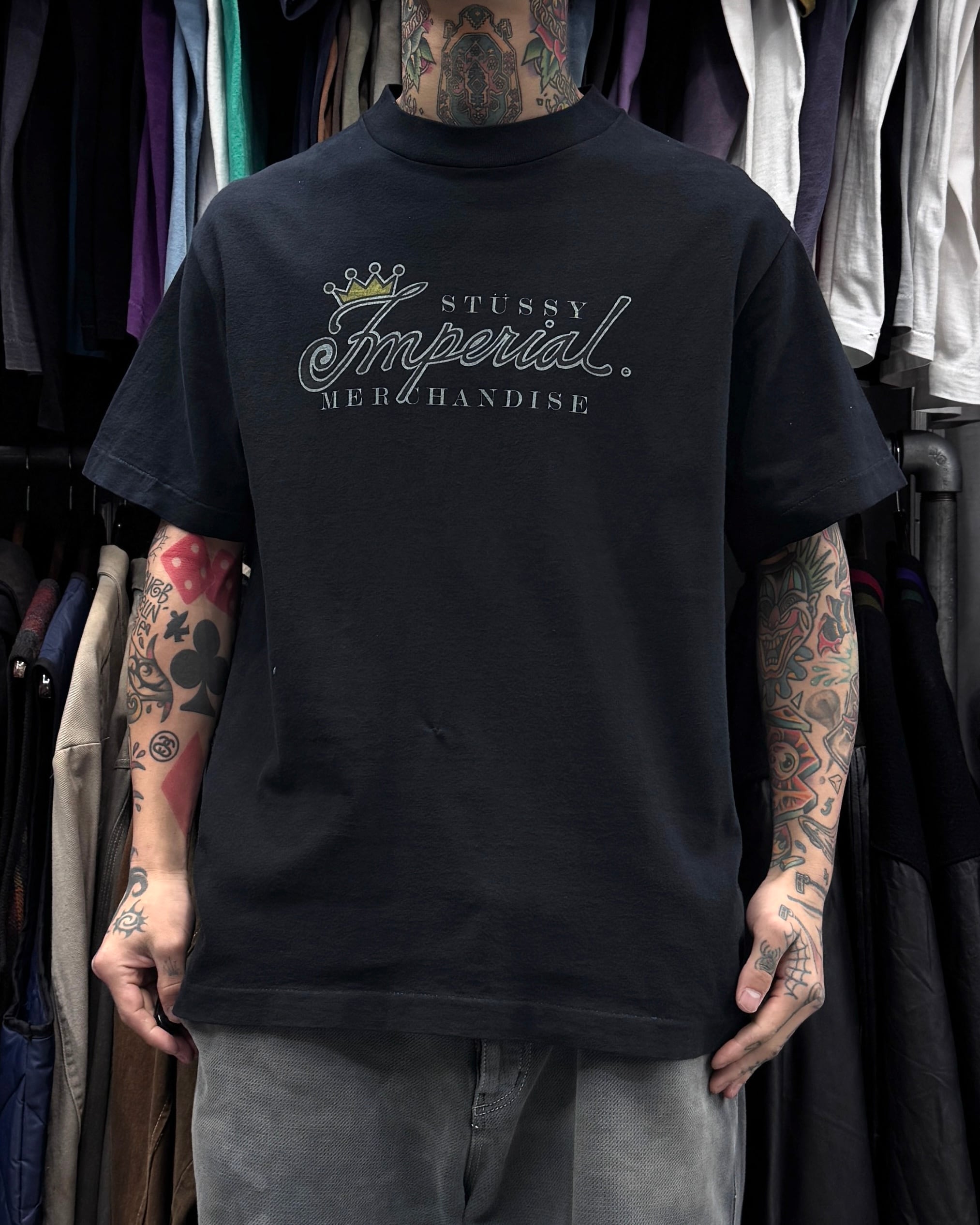 stussy 80s tシャツ　黒タグ　ピースマン STUSSY(ステューシー) / 80s/old stussy/USA製/黒タグ/shadow man