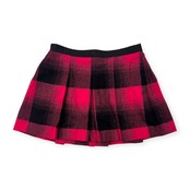 JILLSTUART ジルスチュアート アルパカ混 チェック ウール プリーツ ミニ スカート 4/ピンク レッド×ブラック 系 レディース