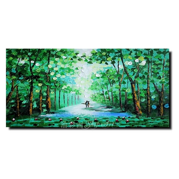 1パネル 夏の林道 2 Mサイズ 油彩画 インテリア モダン アートパネル