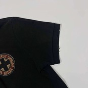 90s 00s Polo by Ralph Lauren ラルフローレン ダメージ加工 鹿の子 半袖 ポロシャツ L/黒 ブラック/日本製/インパクト21代理