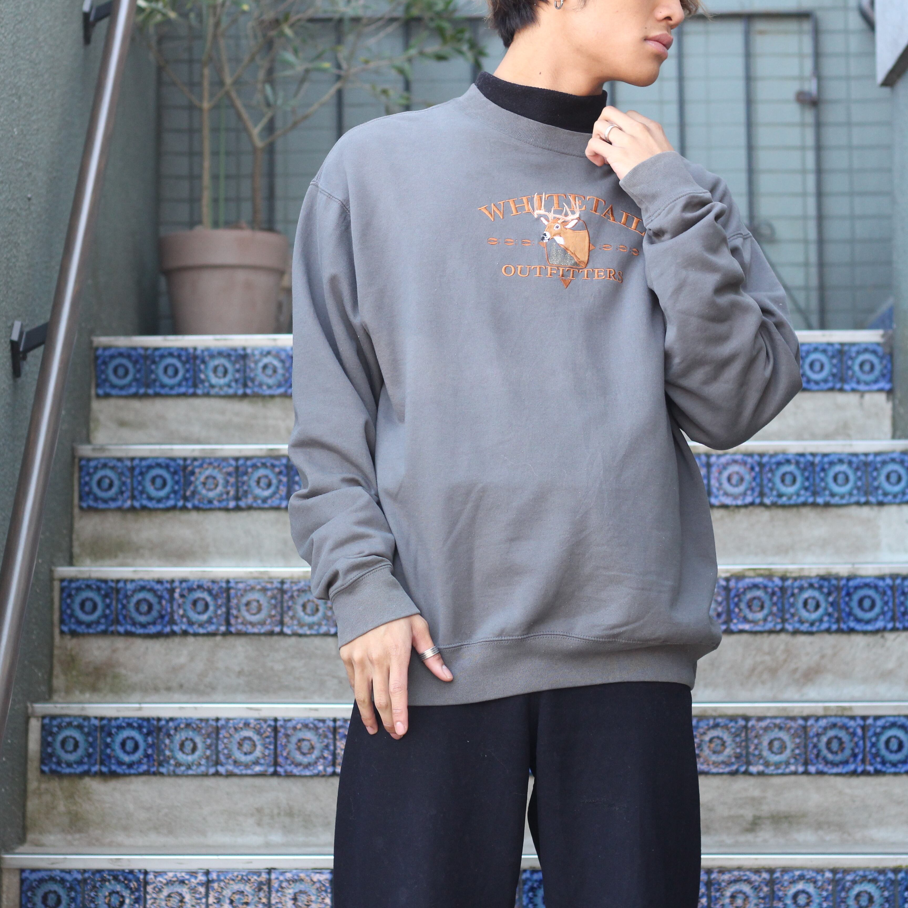 USA VINTAGE M&C sport DEER EMBROIDERY DESIGN SWEAT SHIRT/アメリカ