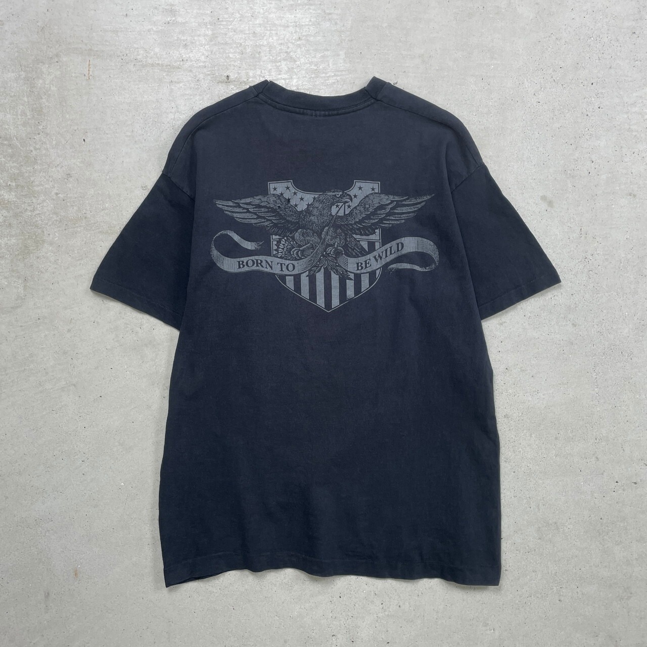 90年代 BORN TO BE WILD 鷲 ワシ プリントTシャツ メンズL 古着 90s