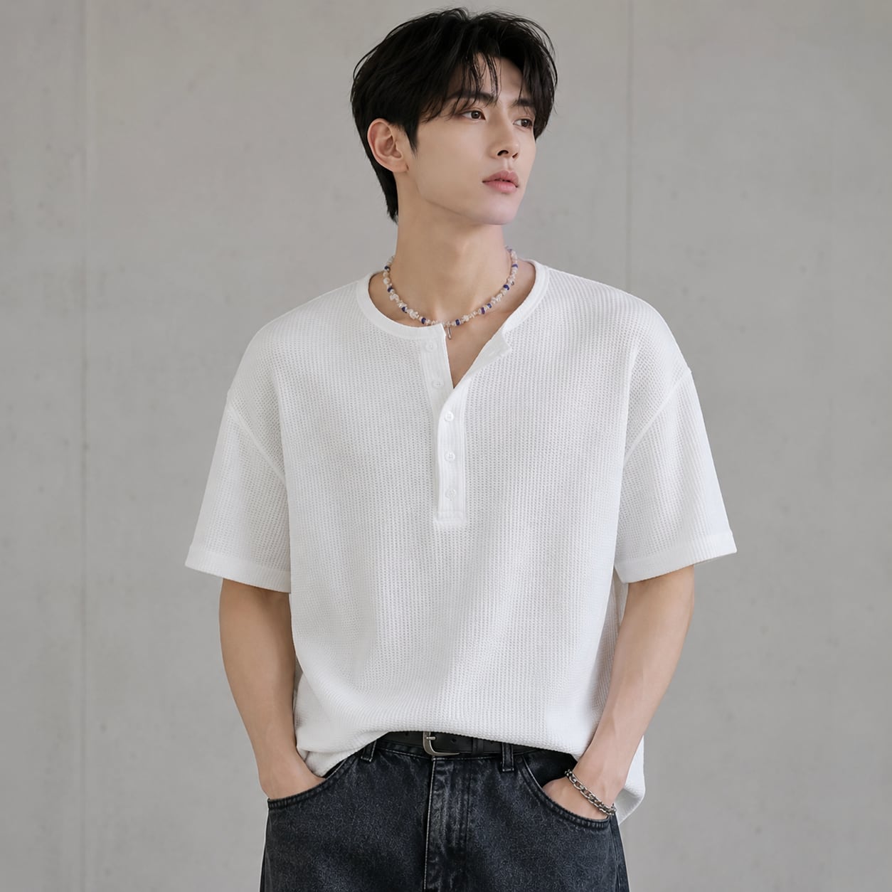 Short sleeve Henley T-shirt 0010
