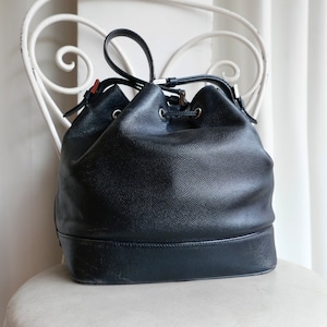 GIORGIO ARMANI NAVY LEATHER PURSE BAG