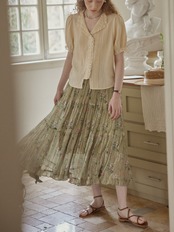 Lueur Pintuck Frill Blouse F0688