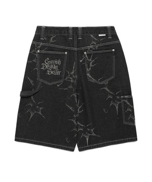 [CAVISH] PRINTED CARPENTER DENIM SHORTS BLACK(CV2EMUD160A)