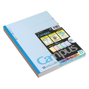 【努力特価】コクヨ(KOKUYO) キャンパスノート 5冊パック 5色アソート B5 B罫 30枚 ノ-3CBN×5