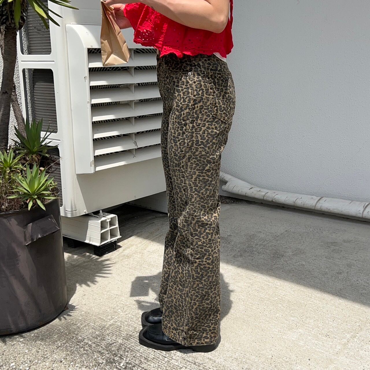 ヒョウ柄ハイウエストストレートデニム_LN02587 | lanan(ラナン)