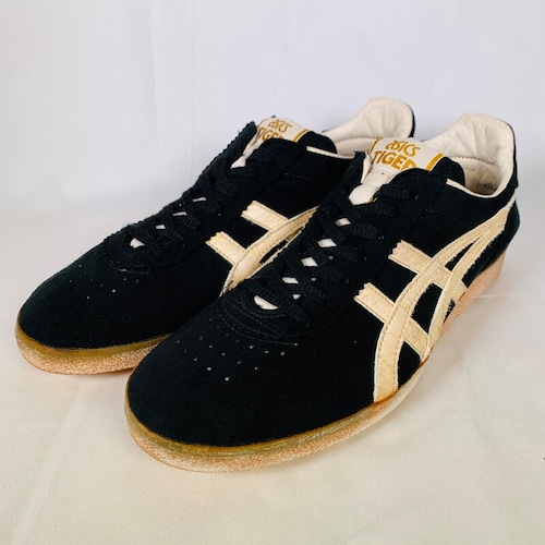 80's~ asics TIGER アシックスタイガー VICKKA XL EASY ORDER ビッカー イージーオーダー スエードスニーカー ブラック パールホワイト 美品 27cm位 日本製 希少 ヴィンテージ BA-1479 RM1898H