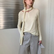 Léger Scarf Henley Top F0598